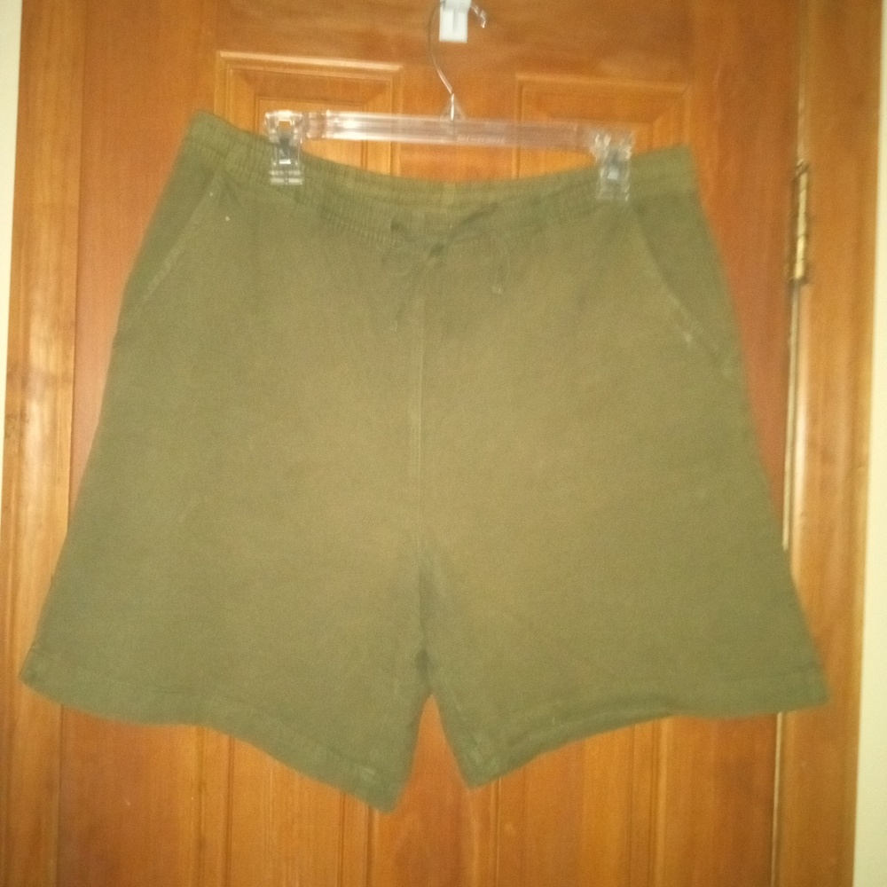 PAPPAGALLO. JEAN SHORTS.  OLIVE GREEN. WOMEN  M